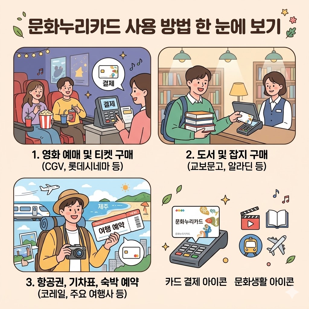 문화누리카드 사용 가능한 분야