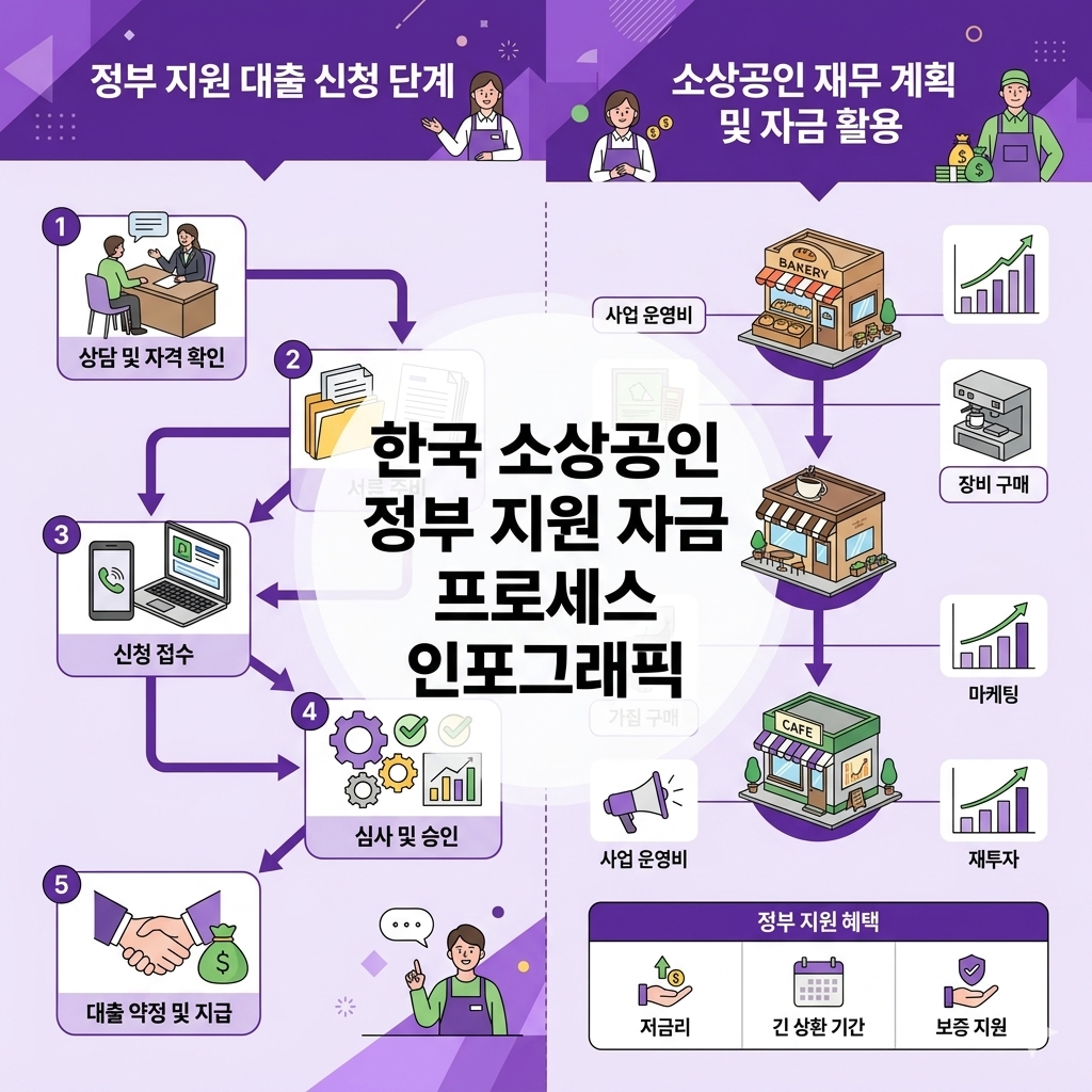 소상공인 정책자금 지원 인포그래픽
