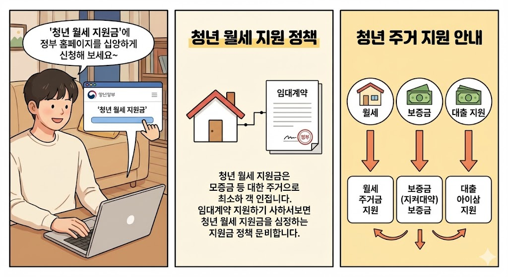 청년 월세 지원 대상과 신청 절차 설명 이미지