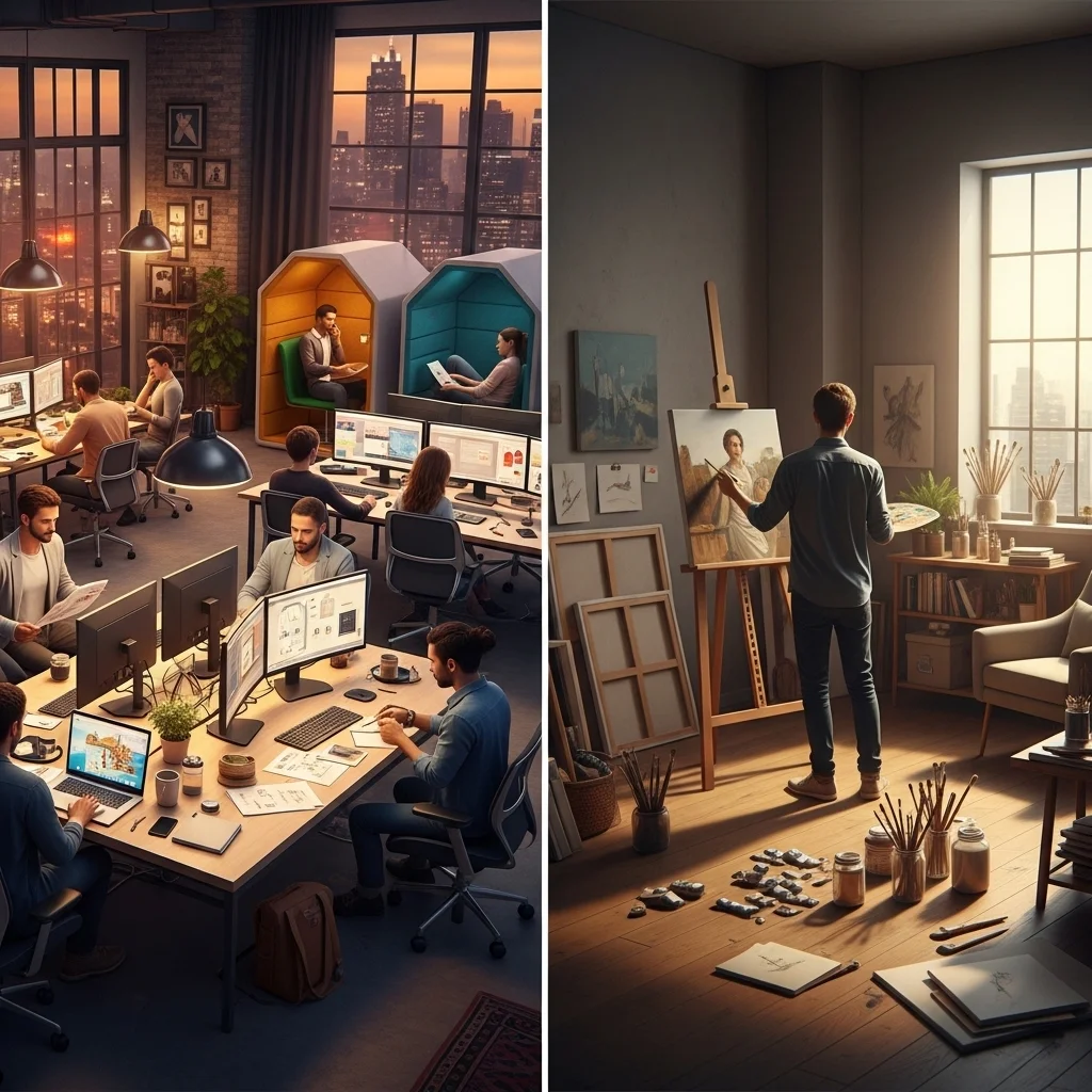 공간 성격에 따른 장점 비교