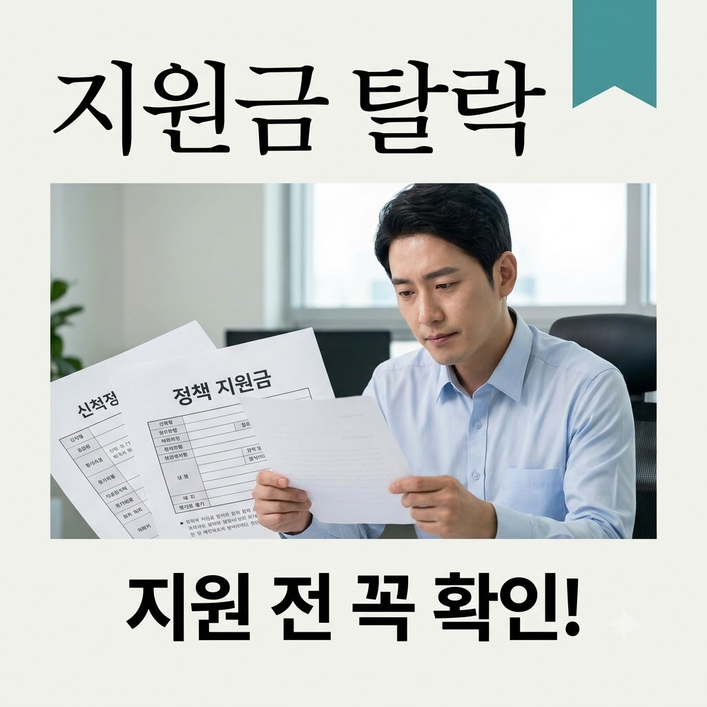 지원금 탈락하는 대표적인 이유 (정책 지원금)